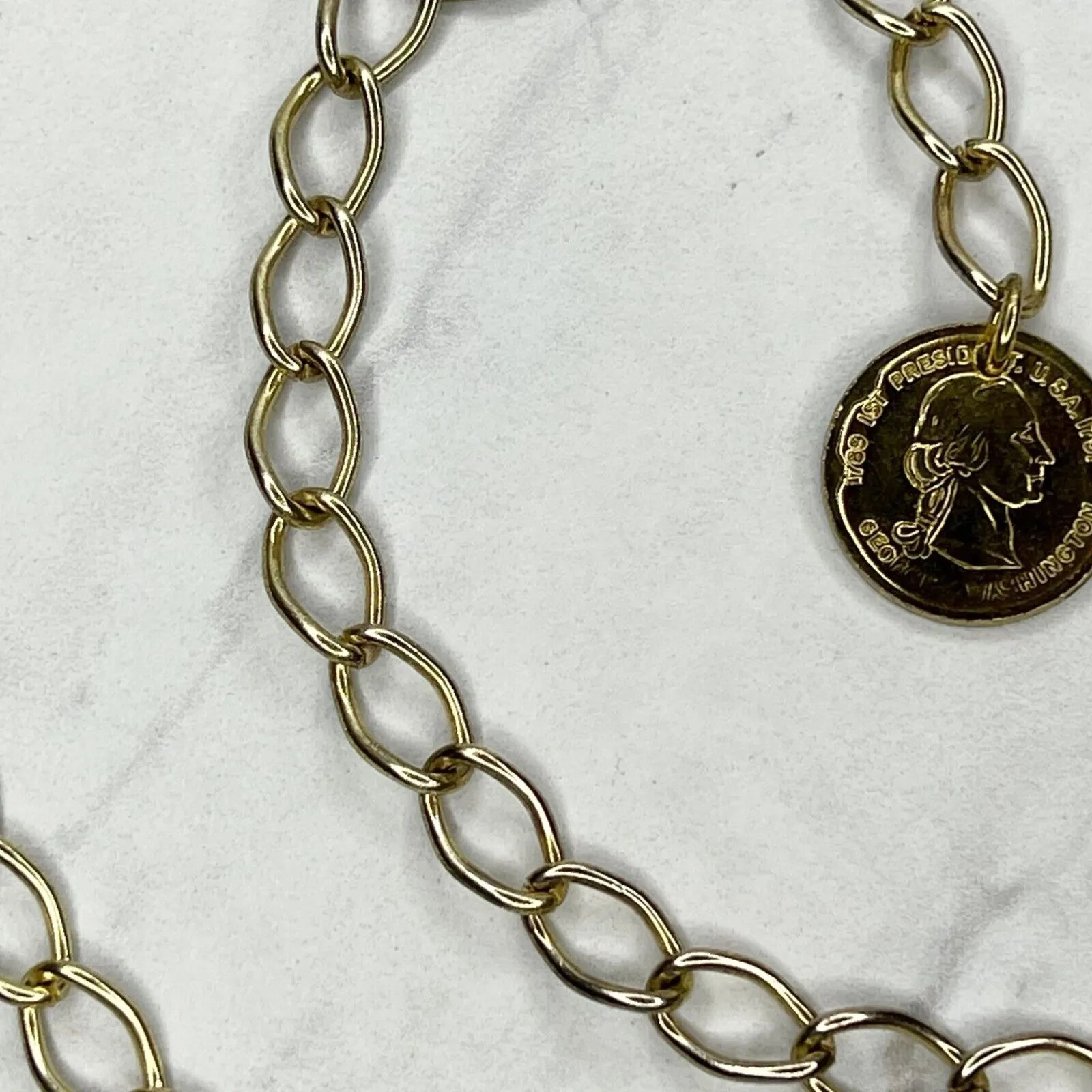 George Washington Coin Metal Chain Link Belt Small/Medium (S/M) ✨ Gold - Image 9