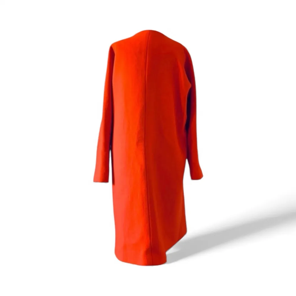 Milly Runway Crimson Wool Overcoat Jacket Small - Image 5