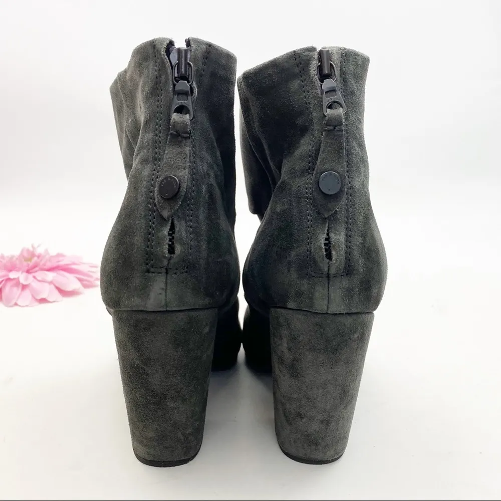 Rag and Bone  Newbury Suede Leather Ankle Boots: Dark Grey - Image 10