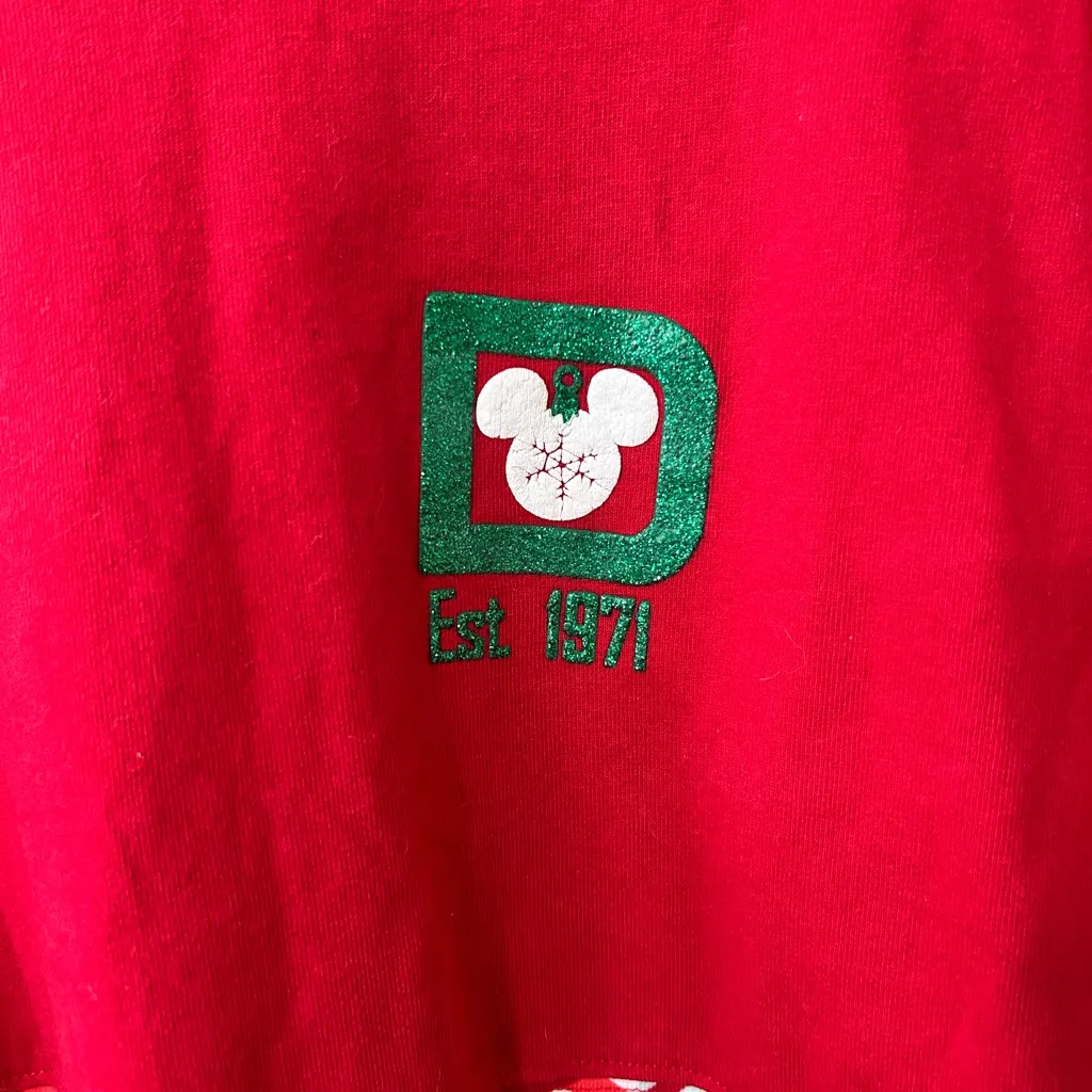 Disney 2020 Christmas Holiday Santa Mickey & Friends Spirit Jersey Shirt XL - Image 4