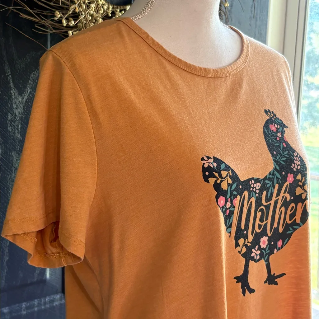 Floral Graphic Orange Tee - Image 2