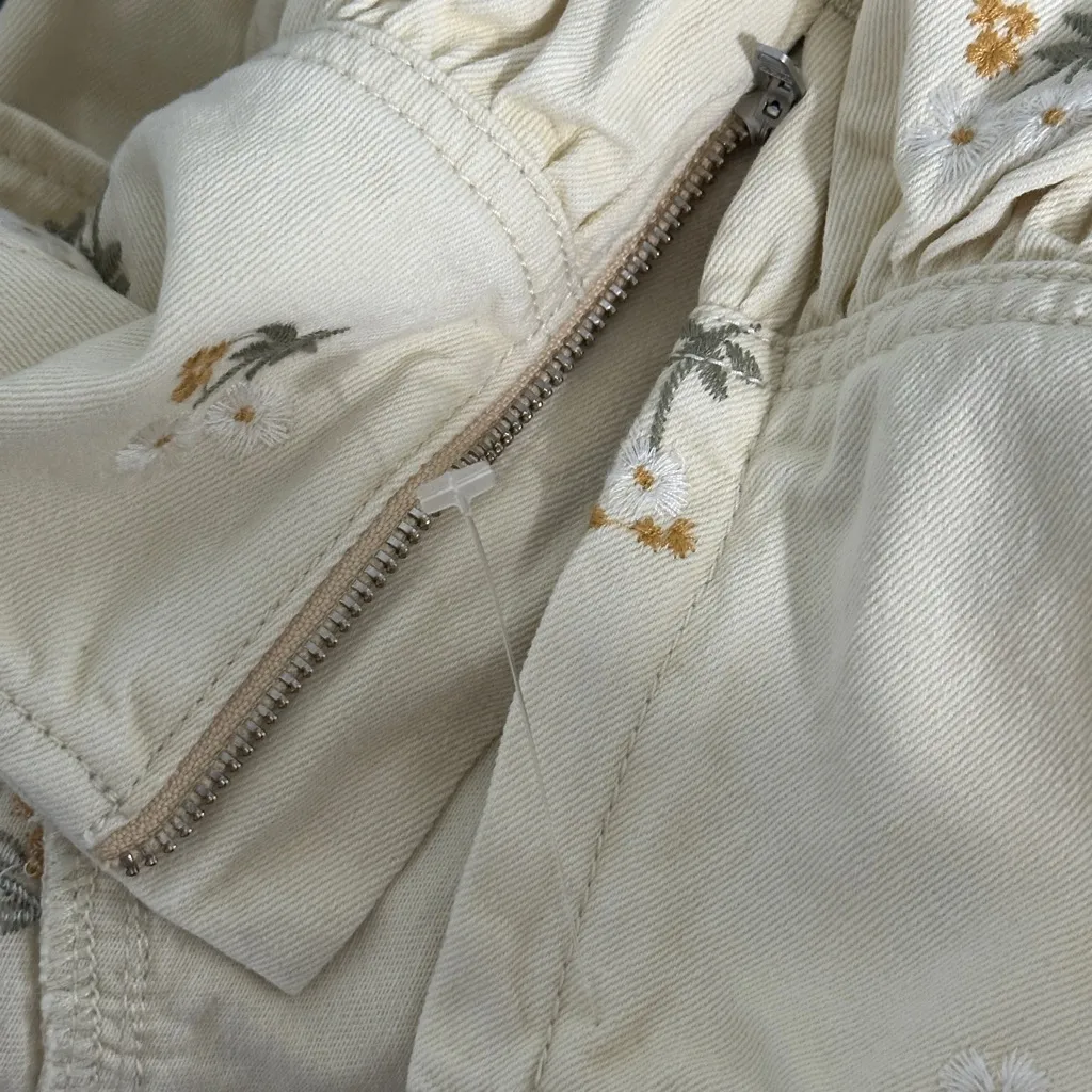 Driftwood x Free People Cream Ruffle High-rise Tiered Embroidered Mini Skirt NWT - Image 3