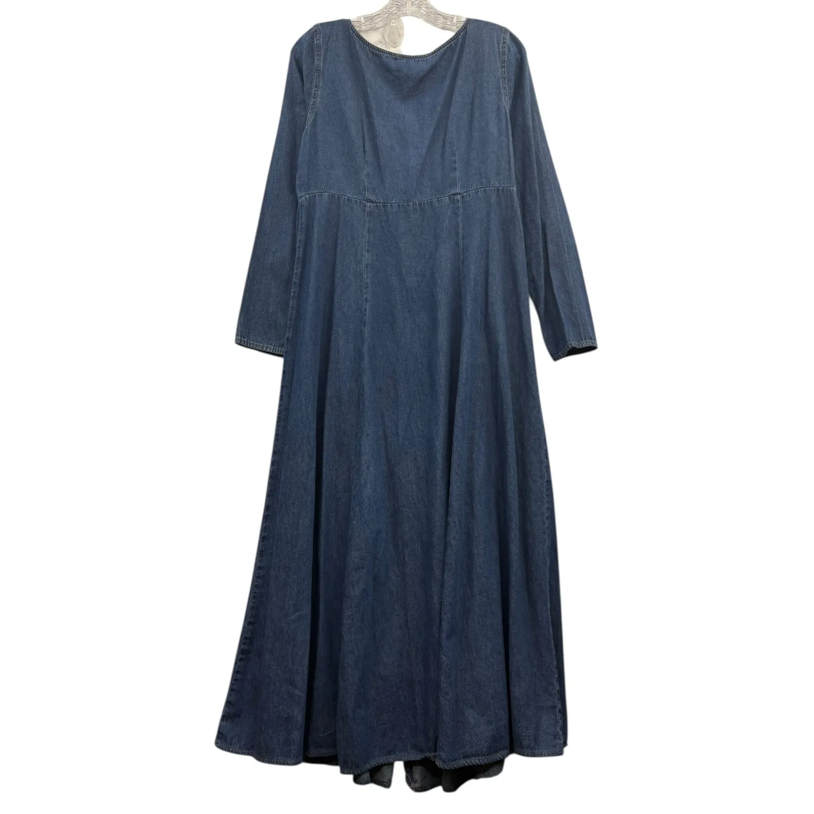 Vintage Moda International Women's Denim Maxi Dress Western Boho Cottagecore 10 Blue - Image 2