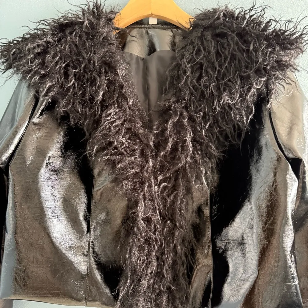 Shein Autumn Faux Shearling Fluffy Short Fitted Jacket - Image 14