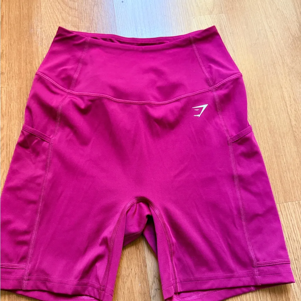 Women's Burgundy Gym Shorts - Image 2