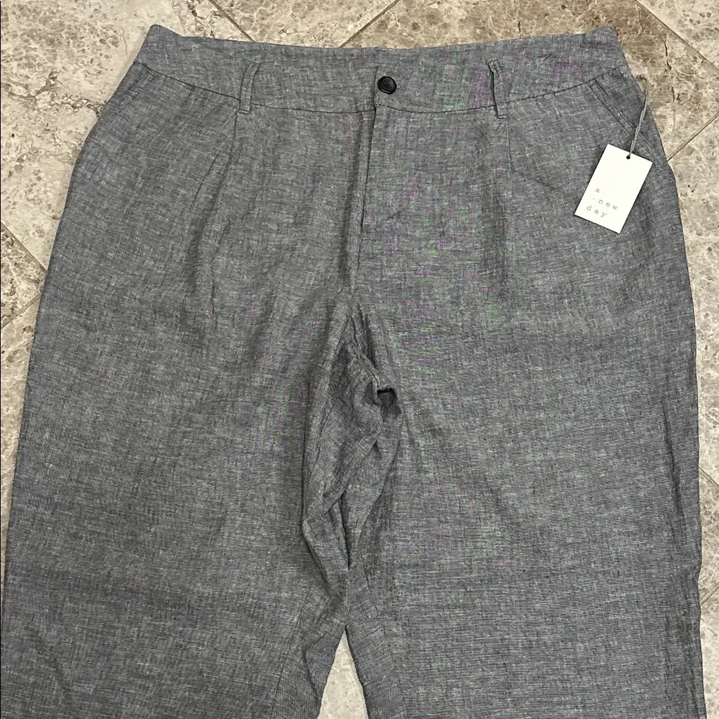 A New Day High-Rise Pleat Front Straight Leg Ankle Pants NEW Gray Size 16 - Image 3