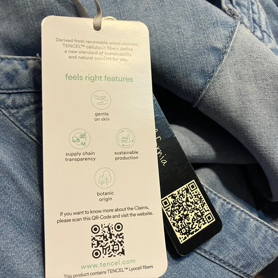 Velvet Heart Denim Dress Women's‎ Small Tiered Mini Short Sleeve Casual Blue New - Image 10