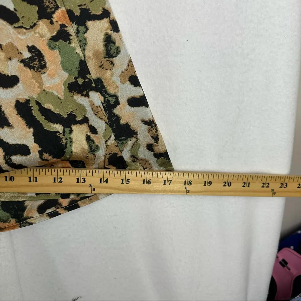 Floral Wide Leg High Waisted Pants Womens Small Yellow Black - Image 6