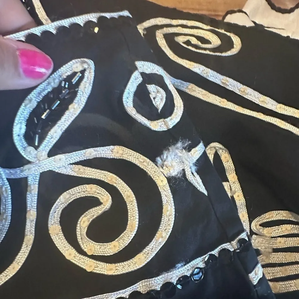 Basil & Maude Black Sequin Skirt Size 4 - Image 7