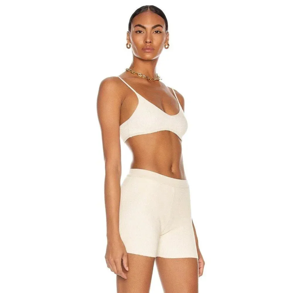 JACQUEMUS Le Bandeau Valensole in Beige Large New Womens Cropped Cami Tank Top - Image 3