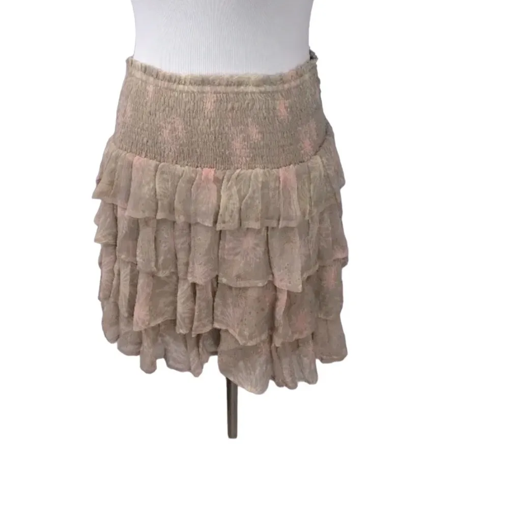 Chan Luu tan floral ruffle skirt size medium - Image 3