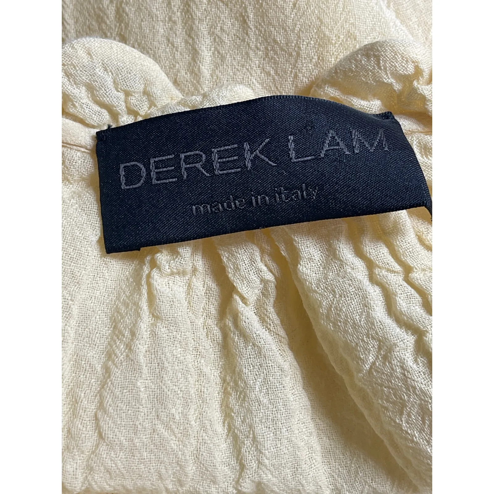 Derek Lam Women's Yellow Short Cap Sleeve V Neck Peplum Blouse Top Size S/M - Image 4