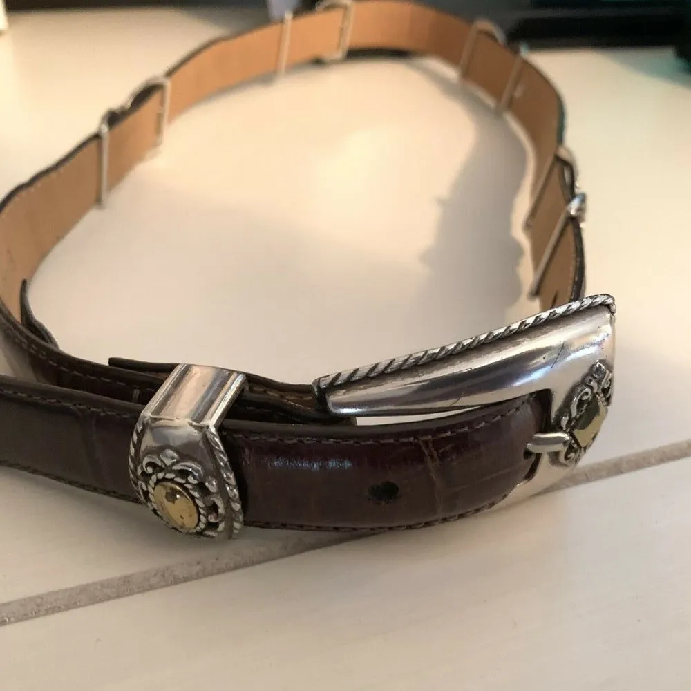 Brighton Brown Embellished Medallion Leather Belt - Image 3