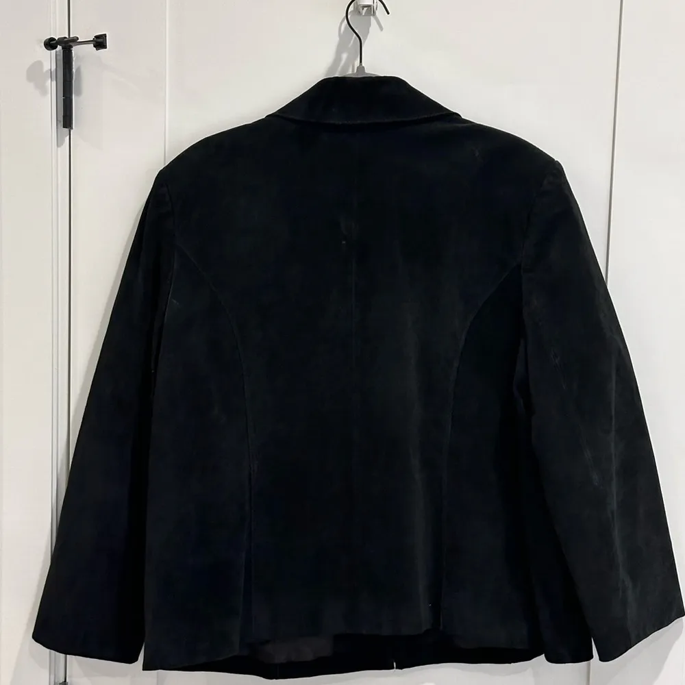 Pritti By Kristin Blake Suede Leather Jacket Black 1X Moto - Image 4