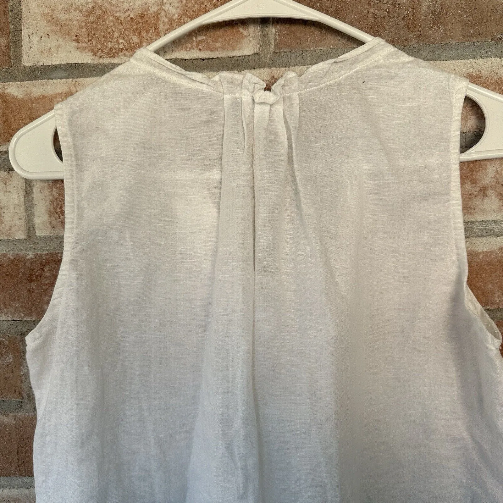 J. McLaughlin White Linen Cotton Blend Tank Top Shirt XS - Image 7