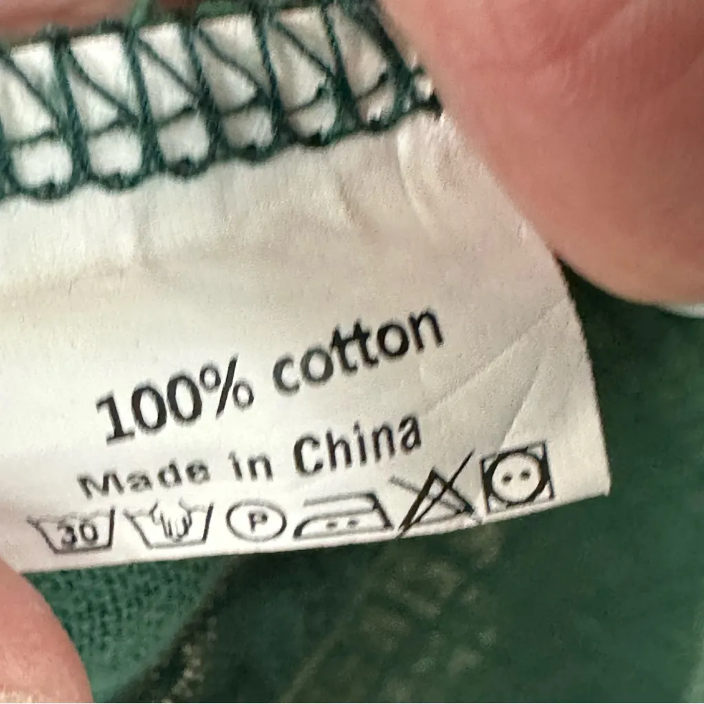 Green Cotton Gauze Long Sleeve Lightweight Pocket Front Top Tunic Large XL - Image 6