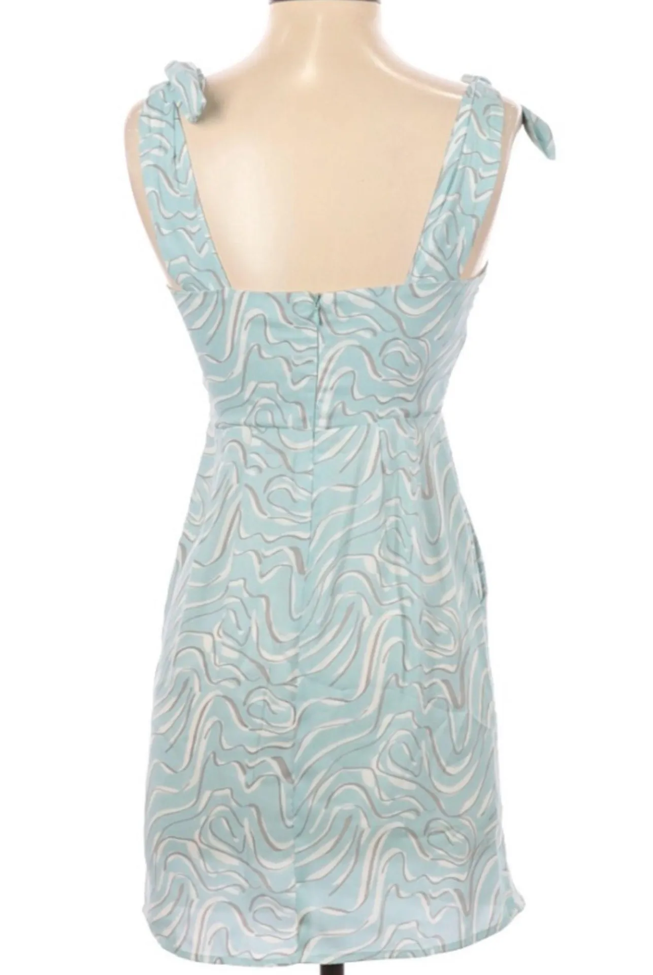 Silky Tie Sleeve Dress - Image 2