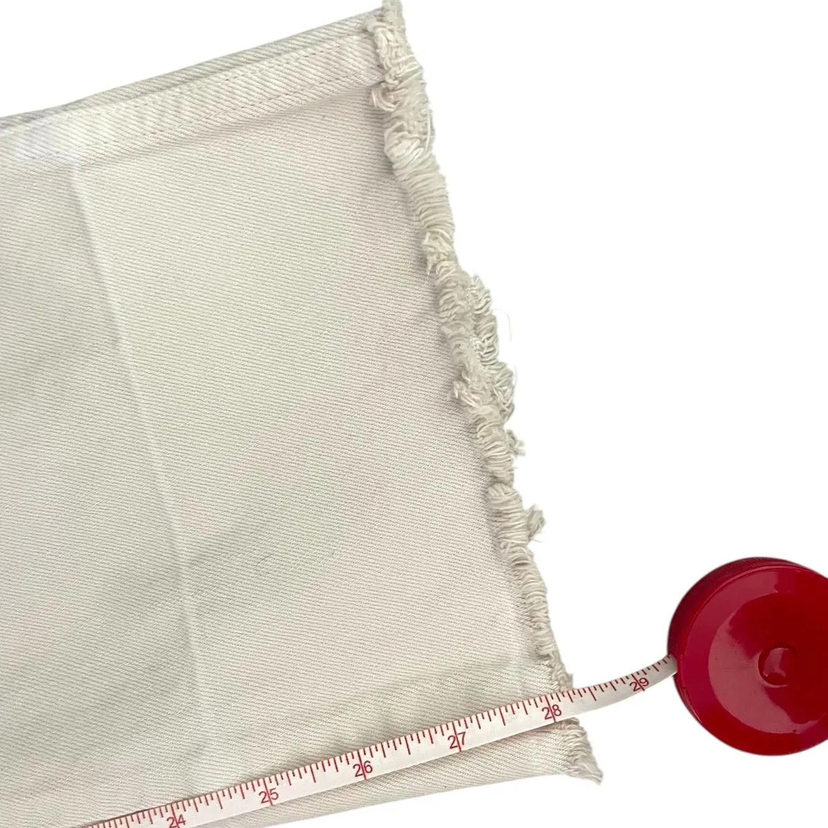 AMO Bella Jeans Denim Frayed Hem High Rise Vintage White Cream Women’s Size 28 - Image 5