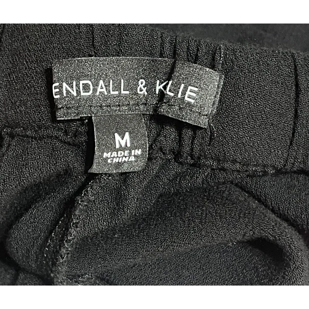 Kendall & Kylie Front Tie Lightweight Shorts Black Elastic Waist Size M Medium - Image 3
