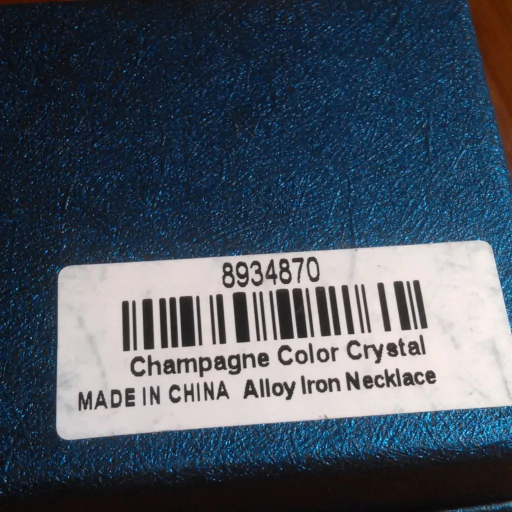 Champagne Color Austrian Crystal Goldtone Tennis Necklace - Image 15