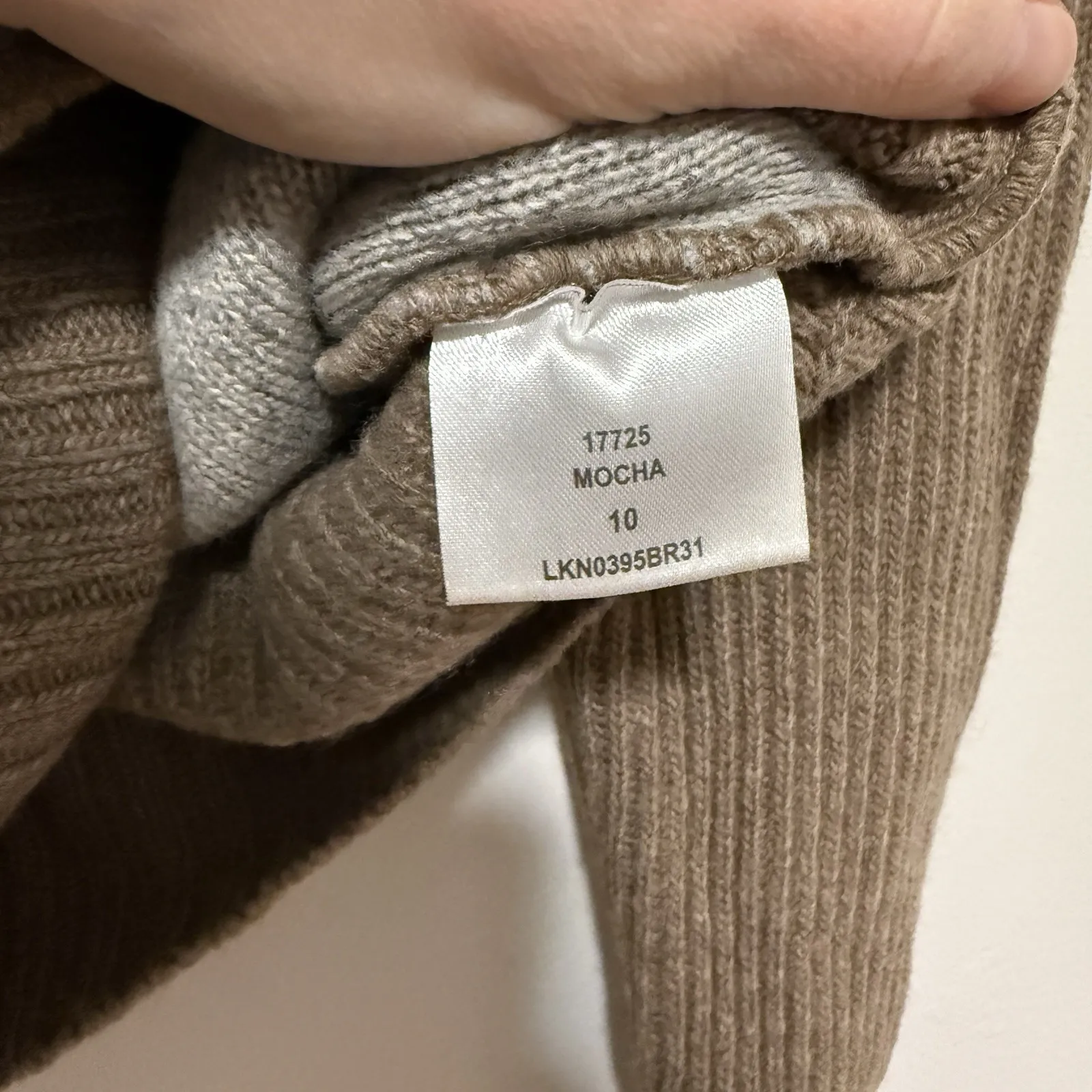 Barbour Lambswool Juno Mocha Brown Sweater Size 10 - Image 5