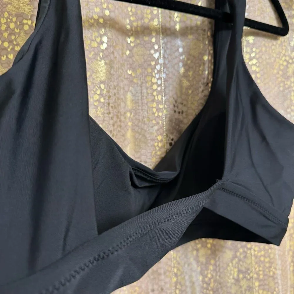 Aerie Black Scoop Neck Bikini Top Square Back Swim Pool Beach XL NWOT - Image 4