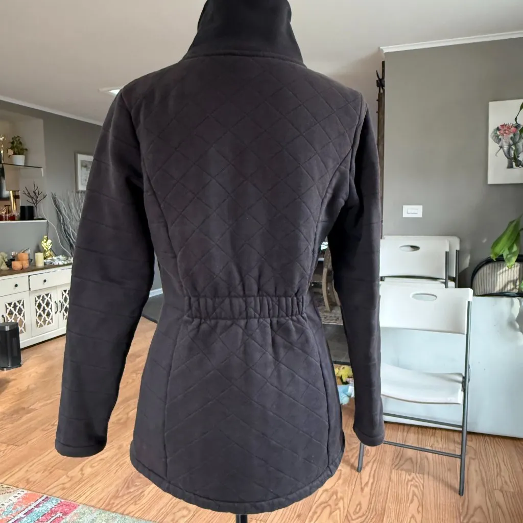 North Face Coroluna Jacket Women Large Black Fleece Lined Quilted M - Image 3