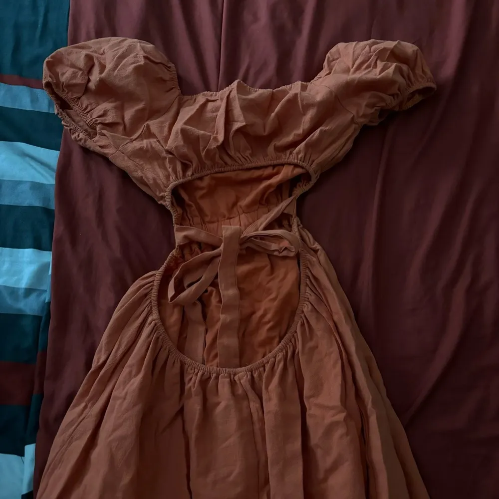 Orange Open Back Tie Dress - Image 3