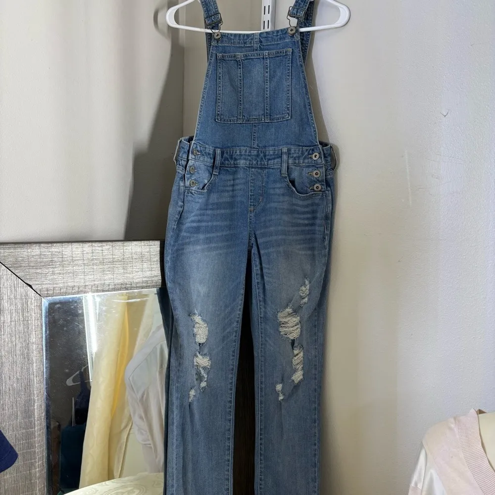 Arizona Jean Company Blue Distressed Denim Overalls - Image 15