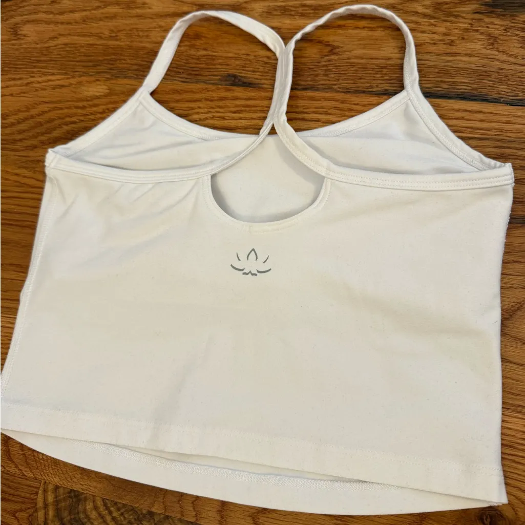 BEYOND YOGA Spacedye Slim Racerback Cropped Tank Cloud White Size Small - Image 5