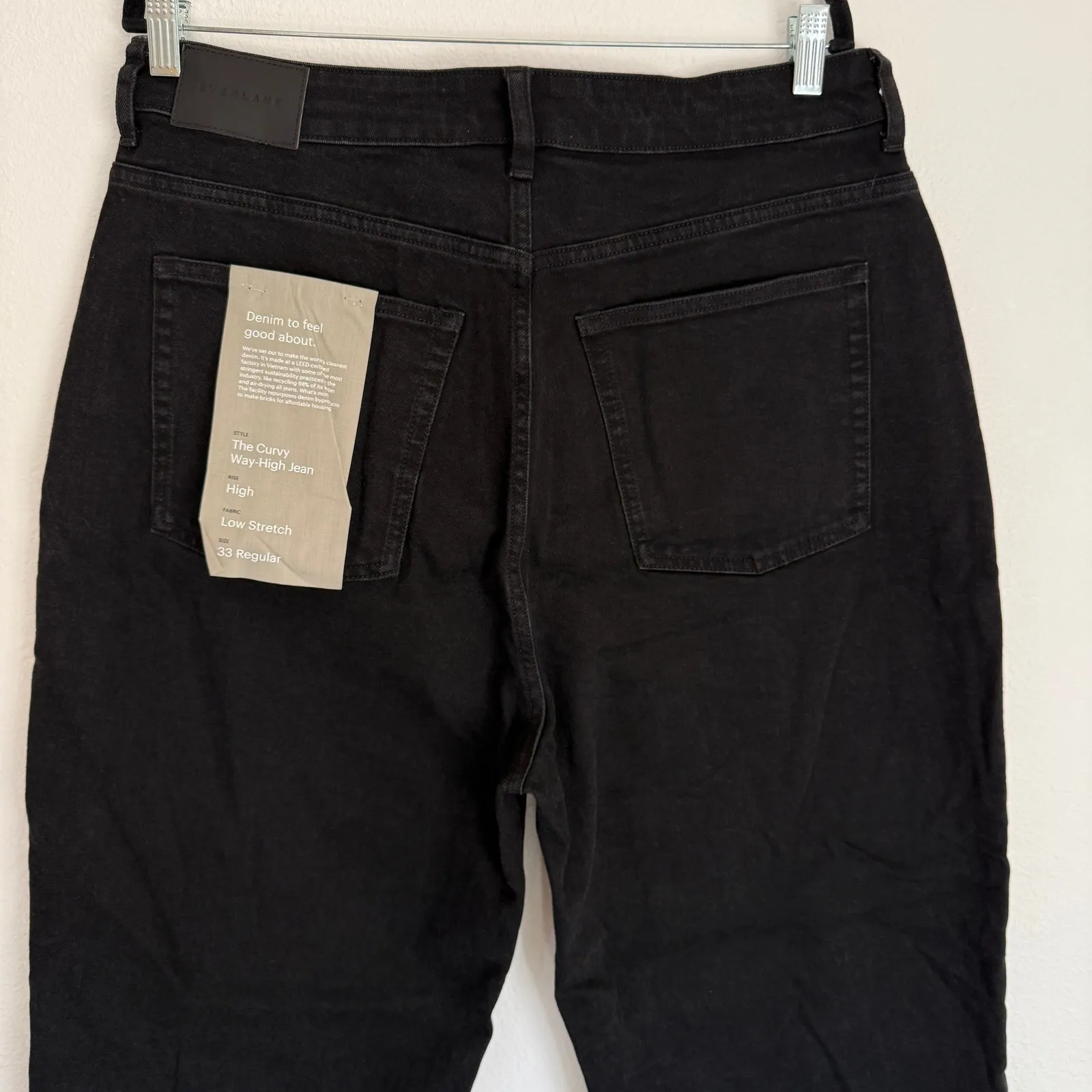 NWT Everlane Sz 33 The Curvy Way High Straight Jean Coal Black Organic Cotton - Image 6