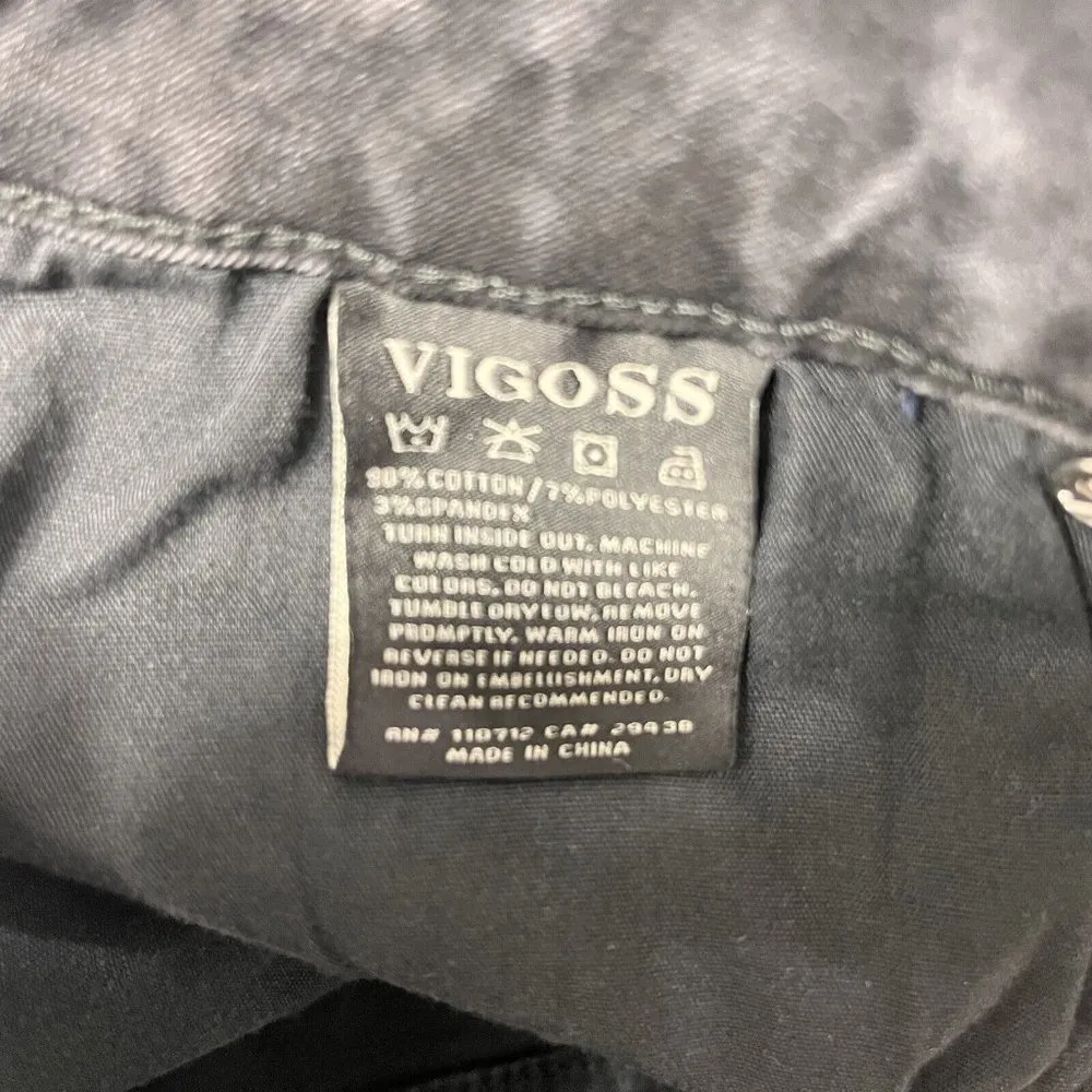 Vigoss The Jagger Skinny Black Jeans Raw Hem Women's Size 29x29 EUC - Image 6
