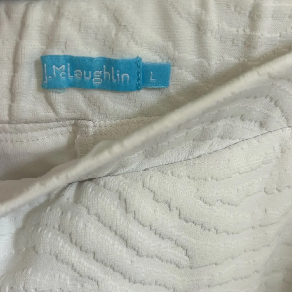 J. McLaughlin White Textured Catalina Tennis Faux Wrap Skort L - Image 4