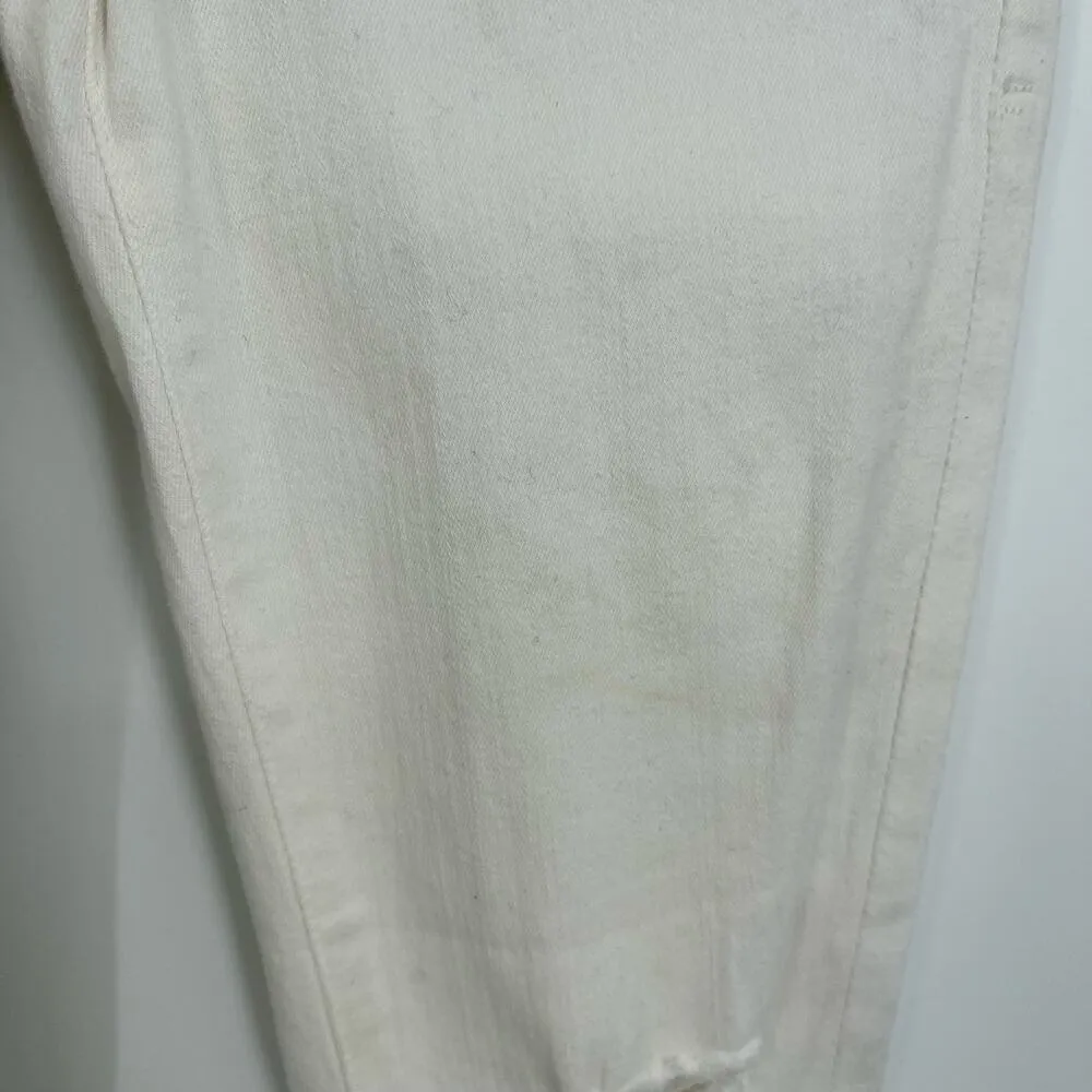FRAME Le Skinny De Jeanne Women Mid Rise White Ripped Skinny Jeans Size 23 - Image 5