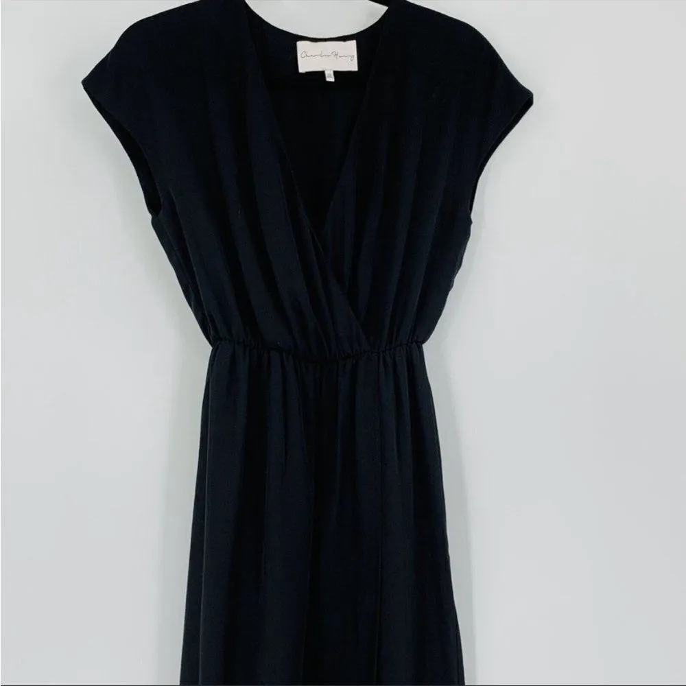 Charles Henry faux wrap black dress M - Image 3