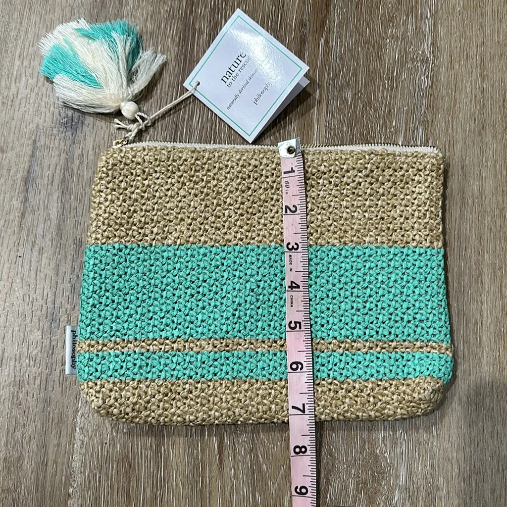 NWT 9x7 woven philosophy makeup bag - Image 2