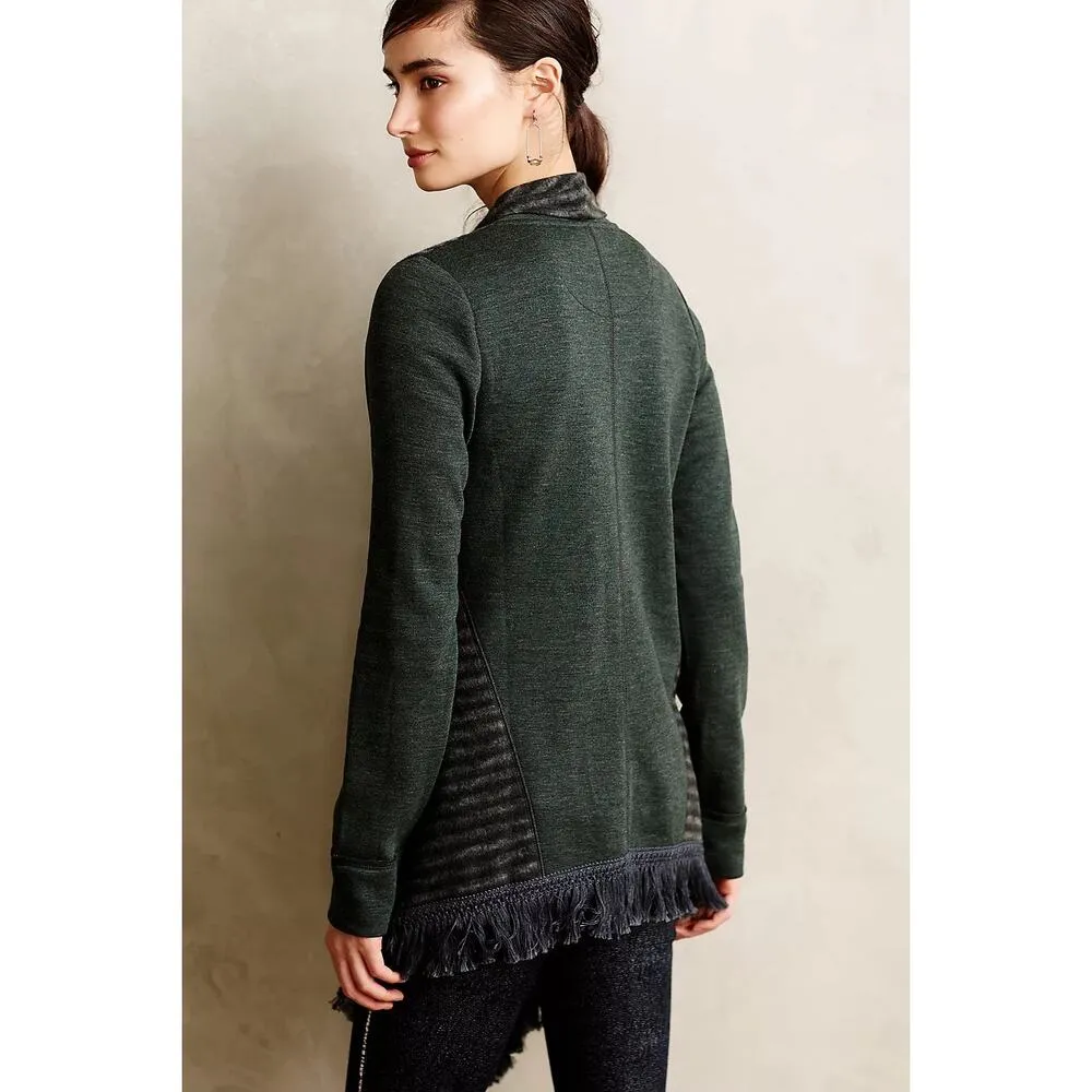 Anthropologie Saturday Sunday Elise Striped Fringe Cascading Blanket Cardigan XS - Image 3