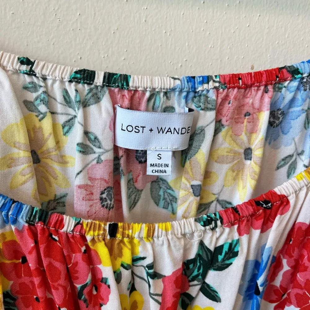 Multicolor floral off the shoulder top - Image 4