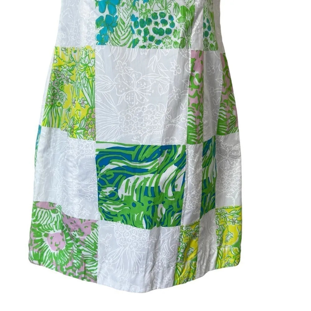 Lilly Pulitzer Janice Mini Dress Gold Lace Lioness Patchwork - Image 4