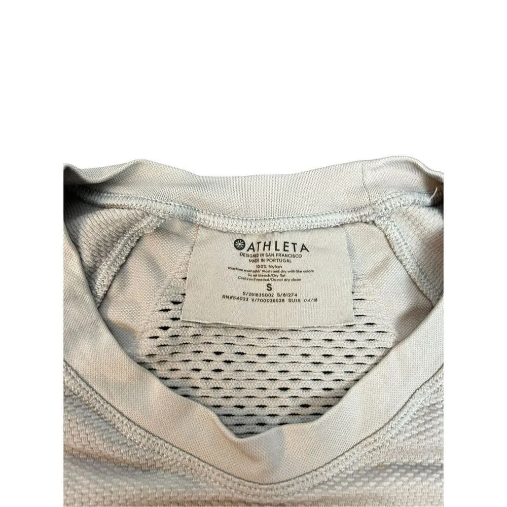 Athleta Nylon gray Cut Out Vented Compression Athletic Shirt Size s - Image 6