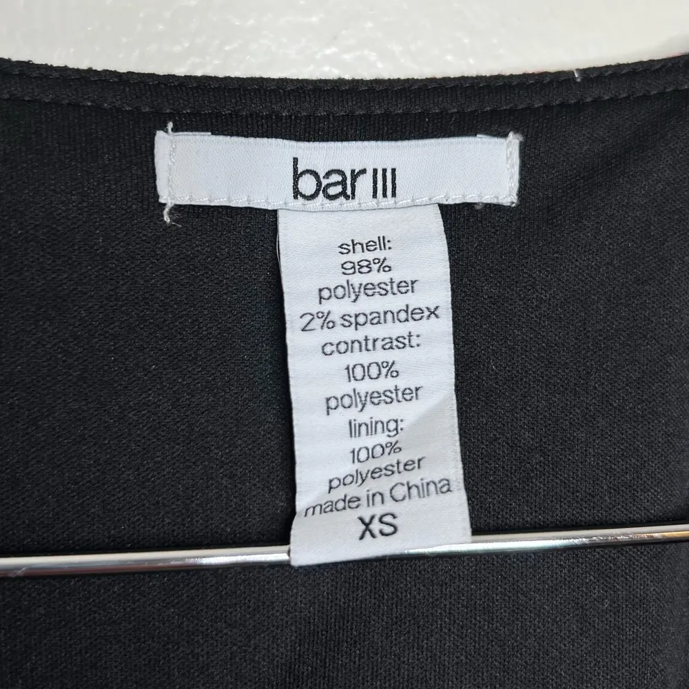 Bar III Zip Front Paint Splatter Dress Black Pink Women’s Sz XS Sleeveless V Nk - Image 3