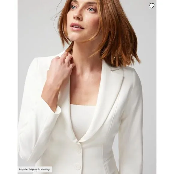 New! White House Black Market‎ WHBM Signature Blazer in Ecru, size 16 - Image 3