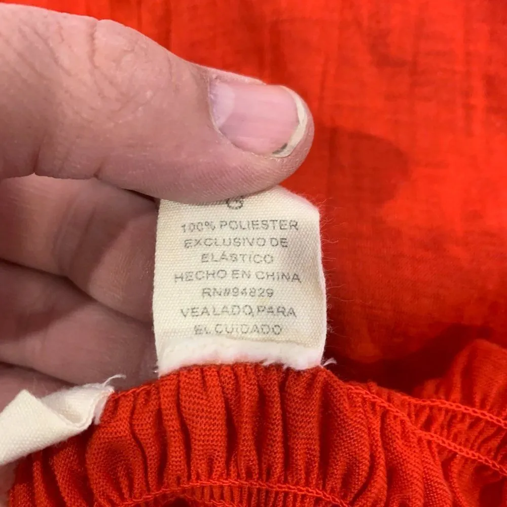 Allison Brittney Women's 3/4 Sleeved Red V-Neck Elastic Waist Blouse Size Large - Image 5