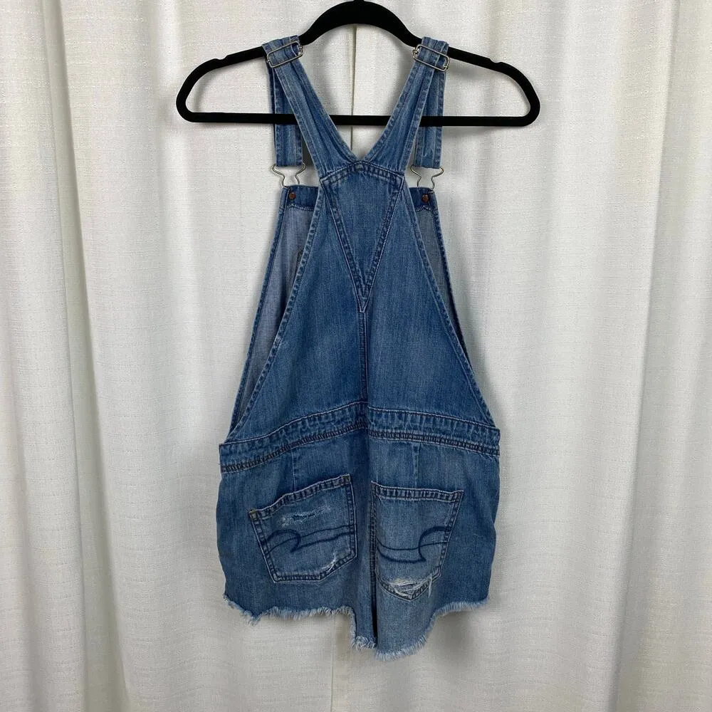 American Eagle Outfitters Distressed Denim Shortalls Sz.M - Image 8