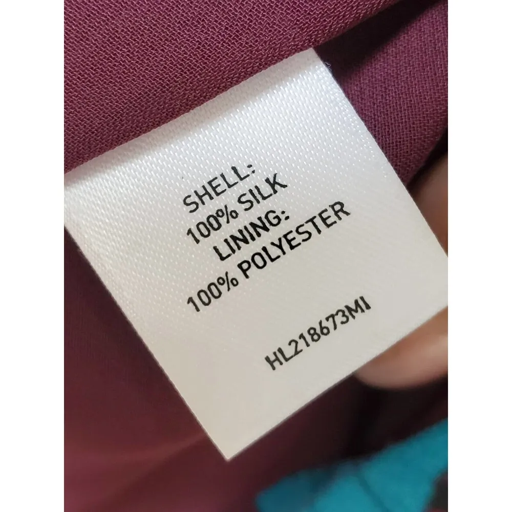 Flounce Women's Multicolor Floral Silk Round Neck Sleeveless Knee Length Dress M Size M - Image 10