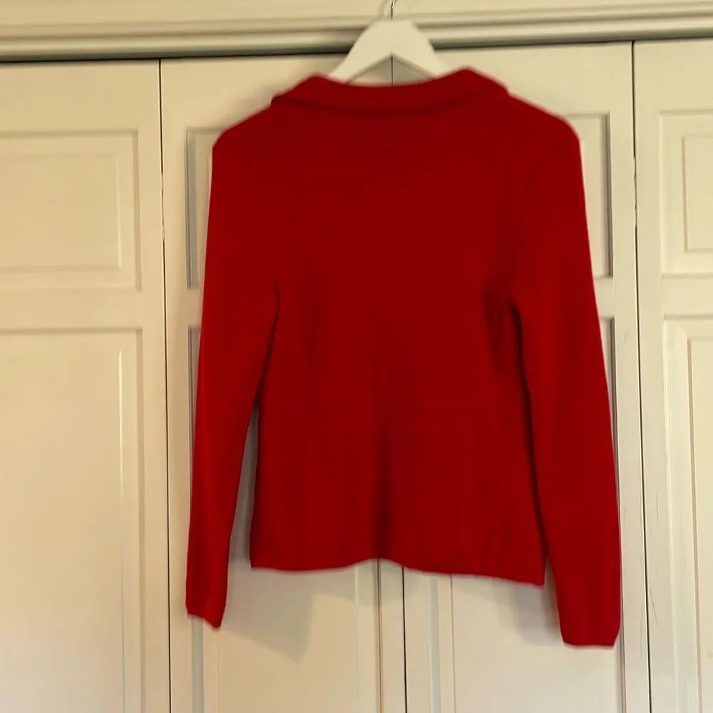 Talbots 100% merino wool red sweater blazer size small petite - Image 7