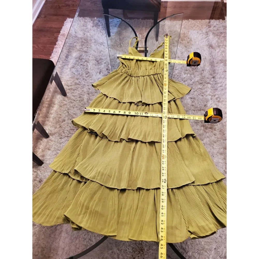 Women Sleeveless Pleated Layered Ruffled Summer Beach V - Image 8