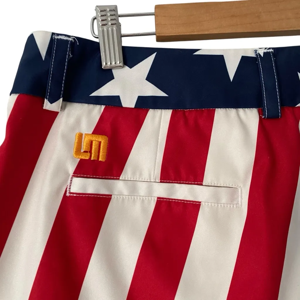 Loudmouth Bermuda Golf Shorts Stars and Stripes Red White Blue size 12 - Image 6