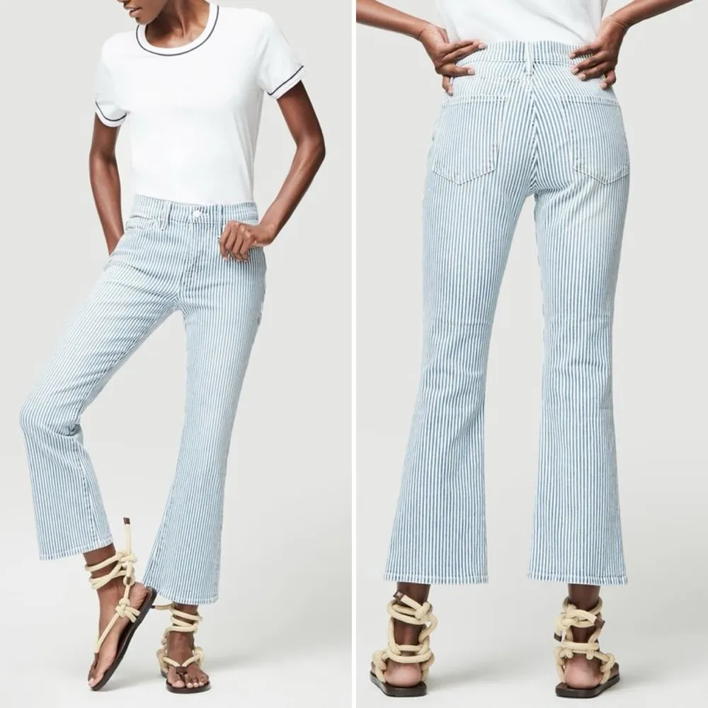 frame denim NWOT FRAME Engineer Stripe Le Crop Mini Boot Leg Jean Size 29 - Image 10