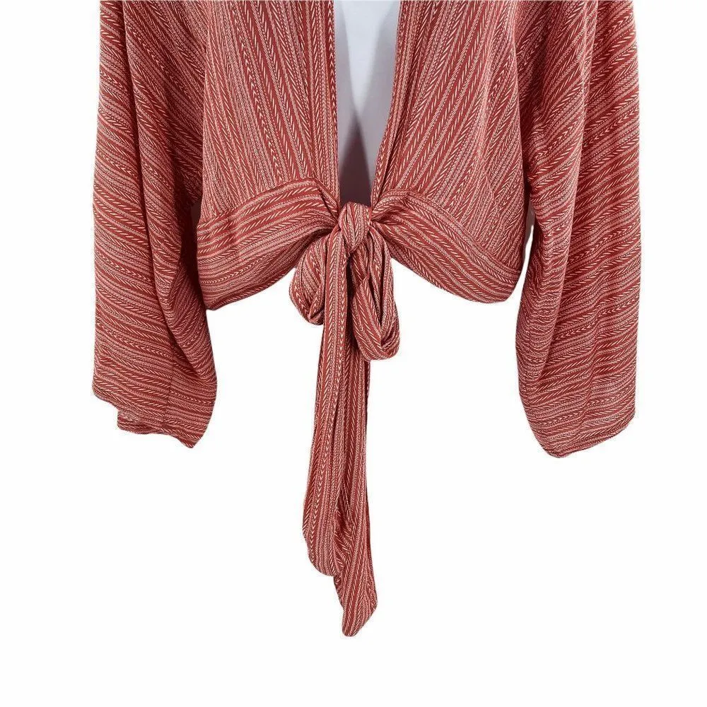 Blue Life Revolve Wrapped Crop Top Tick Stripe - Image 5